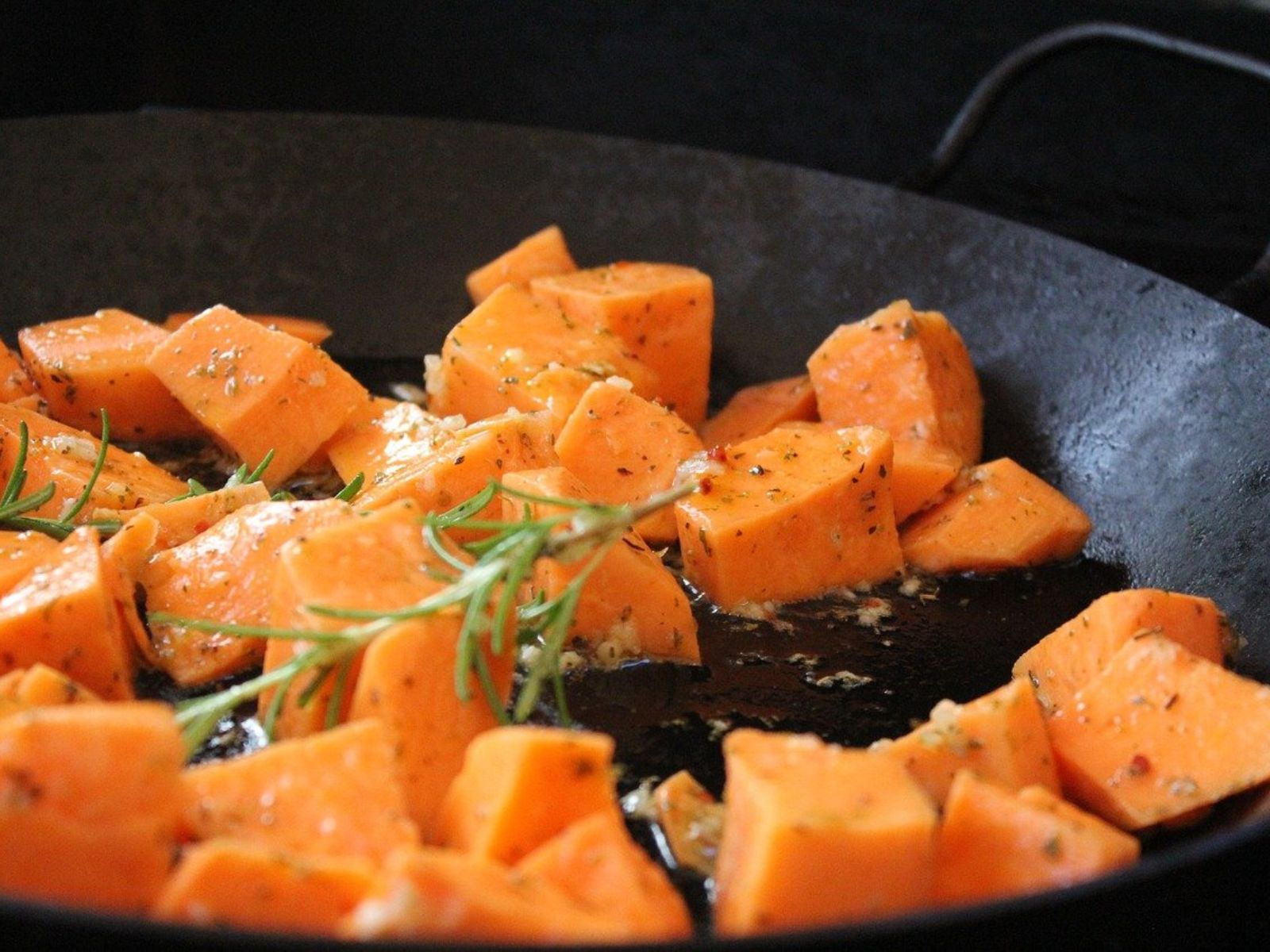 sweet potatoes in a pan