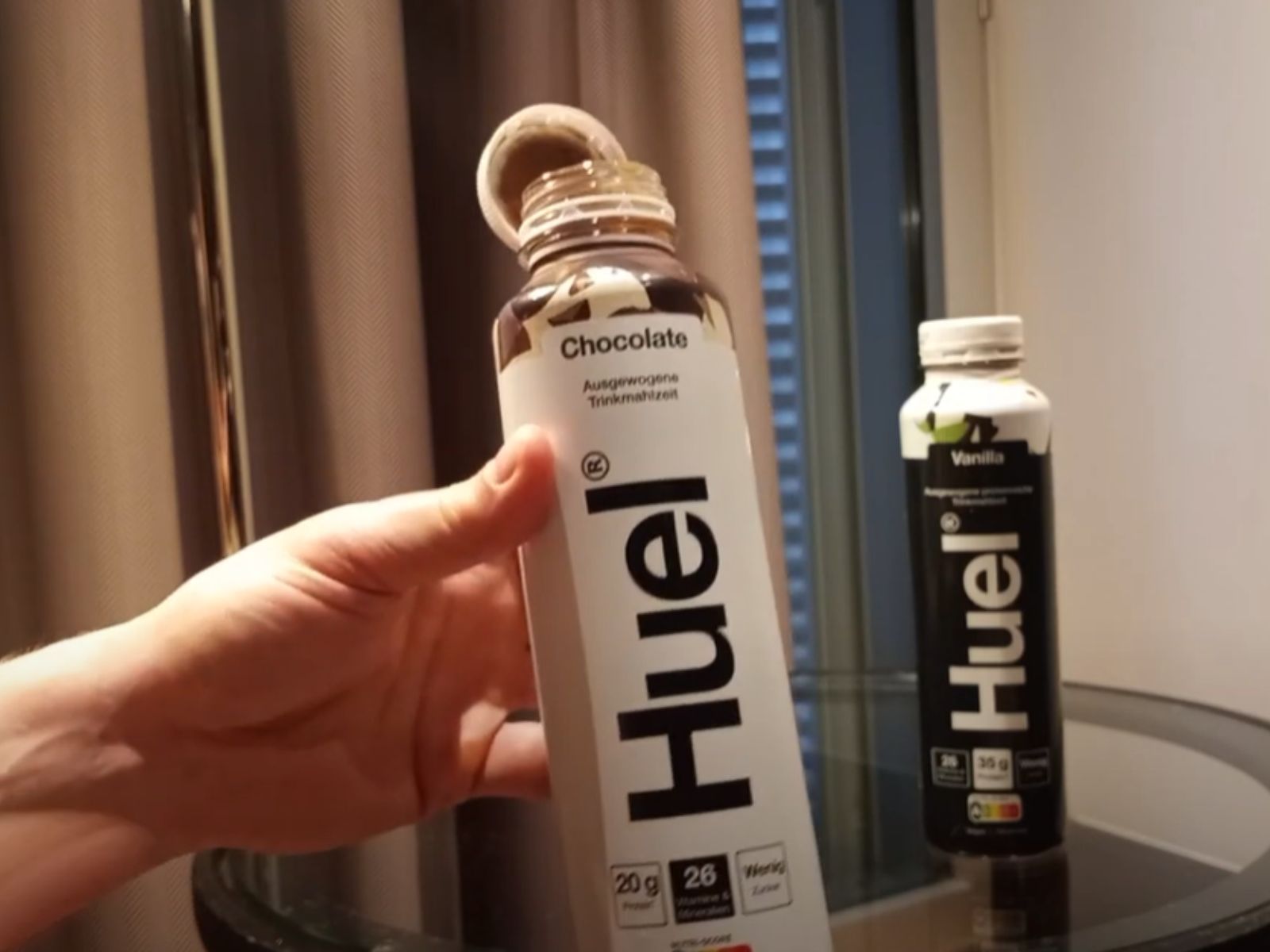 huel chocolate flavor protein drink